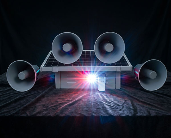 Отпугиватель птиц SITITEK X-1000 действует сразу тремя способами: ультразвук + звук + свет